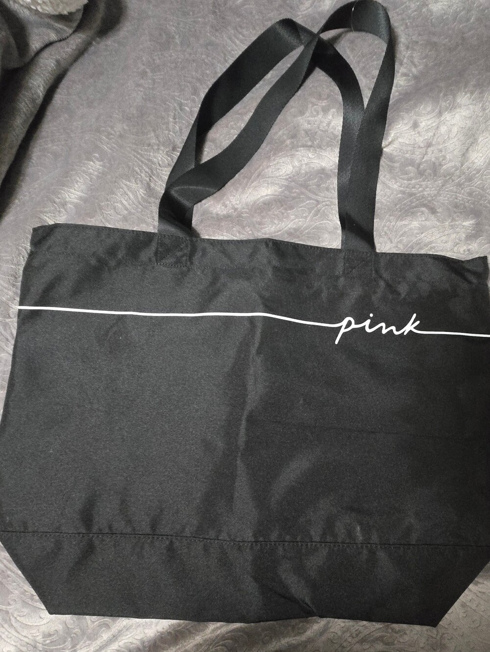 PINK Victoria's Secret Black Logo Tote Bag